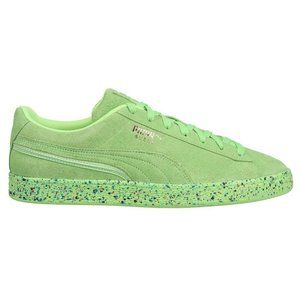 Puma Suede Mono Triplex Lace Up Mens Green Sneakers Casual Shoes